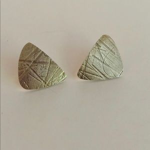 Vintage 80s Artisan made sterling silver earrings